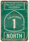 Pacific Coast Highway California 1 North 20 x 30 cm Blechschild Vintage Look Dekoration Schild für Zuhause Küche Bauernhof Garten Pub Mann Höhle Lustige Wanddekoration
