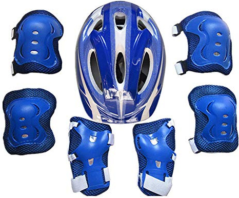 Clenp Kinder Rollschuhschutz, Kinder Kinder Rollschuhe Fahrradschutzhelm Knie Ellbogen Handgelenkschutz Pad Set