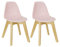 Home Deco Kids HD6767 Chaise Scandinave Enfant, Hêtre, Beige-Rose, 39 x 57,5 x 30