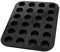 Pradel Excellence - Moule pour 24 Mini-Muffins en Acier Carbone, Revêtement Anti-Adhésif - Accessoire Pâtisserie Préparation Culinaire - Compatible Four et Lave-Vaisselle - 35,5 x 26,5 x 1,6 cm - Noir