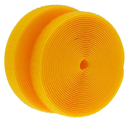 IHKFILAN Klettband 20 mm breit zum Nähen klettband beidseitig (Haken、Schlaufe) Nylon Gewebe-Klebeband 4.57 M Rolle Gelb