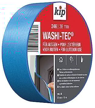 Kip Maler-Kreppband für den Außenbereich, 36 mm x 50 m, für den Außenbereich, außen bemalen und dekorieren, UV-stabil, Blau