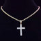 zxcs Männer Frauen Hip Hop Kreuz Anhänger Halskette mit 4mm Zirkon Tennis Kette Euro Out Bling Halsketten Hiphop Schmuck Mode Geschenk-Gold Rope Chain,16inch(40cm)
