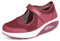 Sandales Femme Mailles Chaussures de Fitness Baskets Mode Compensées Mary Janes pour Femme Espadrilles Chaussures de Sport Eté E-Rouge EU 40