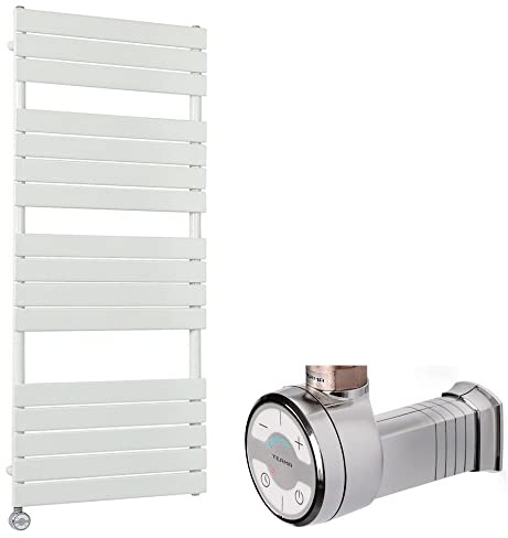 Milano Lustro 1000W White Flat Panel WiFi Electric Heated Towel Rail - 1500mm x 600mm