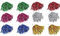 xutong 12 Stücke Cheerleader-Pompons, Hell Metallic Cheers Ball Zum, Schule Sport Prost Tanz Verrücktes Kostüm Kleid Nacht Party .(Gold, Silber, Blau, Rosenrot, Grün und Rot)