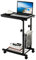 Multigot C-shape Sofa Side Table, Adjustable Height End Table with Storage Basket & Wheels, Compact Rolling Laptop Table for Living Room & Bedroom (Black)