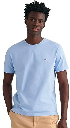 GANT Men's Reg Shield SS T-Shirt, Capri Blue, XS