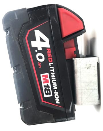 MegaMaxx M18 Drill Battery Holder Bracket - Tools Holder Battery Storage - Perfect for Organizing and Storing Batteries (85x25x445mm) (Pack of 2)