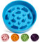 LE TAUCI Gamelles en céramique pour chien de petite race, 0,6 tasse pour mangeurs rapides, bol puzzle pour petits chiens et chats, bleu