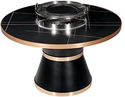 PEVSCO Tavolo Barbecue Tavolo da Barbecue Rotondo Quadrato Tavolo da Barbecue in Acciaio Inossidabile Tavolo da Barbecue Commerciale for lavabo Senza Fumo per Barbecue all'aperto