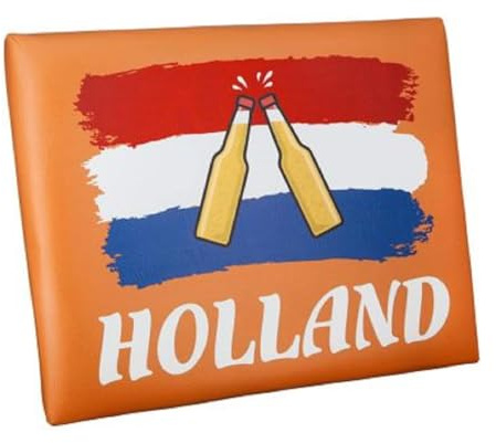 GILDE - 49861 - Kunststoff Sitzpolster für Getränkekisten, Holland, orange, 32cm x 42cm x 5cm, paßt auf den handelsüblichen Bier- oder Getränkekasten.