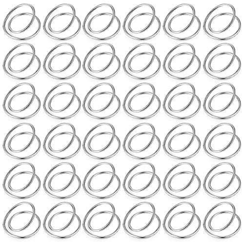 Jvareaty 36 StüCk Serviettenringe Aus Metall mit Spiralschnallen, Einfache Serviettenringe für Hochzeiten, Empfang, Abendessen, Party, Buffet, Tischdekoration, Silber