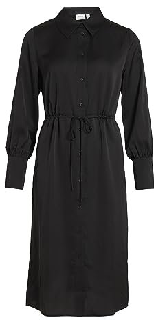 Vila Blusenkleid Damen L/S Shirt Dress - NOOS 14084595,Schwarz,36