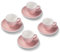 Terra Home 4er Espresso-Tassen Set - Rosa, 90 ml, Glossy, Porzellan, Dickwandig, Spülmaschinenfest, italienisches Design - Kaffee-Tassen Set mit Untertassen