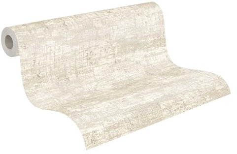 Livingwalls Tapete 396575 Industrial mit Struktur in Beige, Creme - hochwertige Design Tapete mit Metalliceffekt in Kupfer für verschiedene Räume - 10,05m x 0,53m - Made in Germany