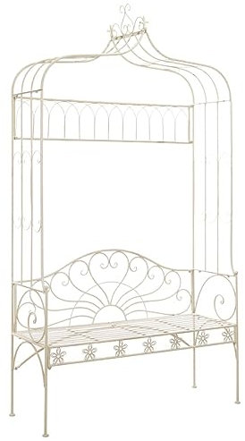 Gecheer Gartenbank 122 cm Eisen Antik Weiß