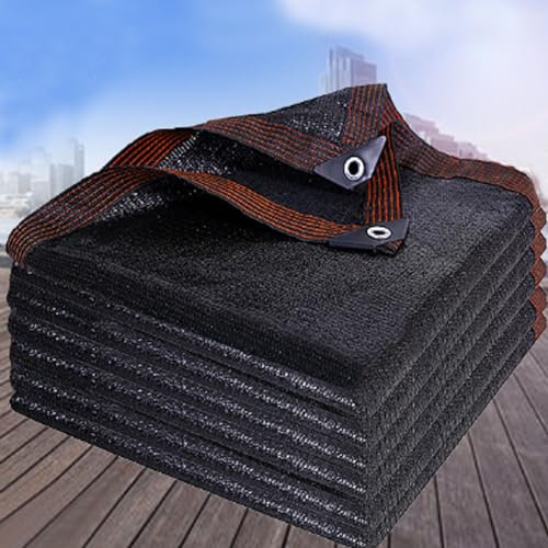 RICOLUS Rete Ombreggiante Nera Antivento Vela Ombreggiante con Occhielli Traspirante Tende da Sole, Telo Ombreggiante Esterno per Giardino Esterno Piante Serra (10×11m/32.8×36ft,80%)