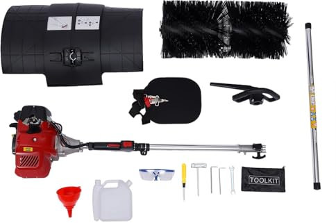 Benzin Motorbesen Kehrmaschine Schneeschieber SchneeräUmer SchneefräSe MotorbüRste Benzinbetriebene Sweeper Handkehrmaschine Kehrbesen Mit Fahrgestell Air Cooled Motor EPA Engine Power Werkzeug