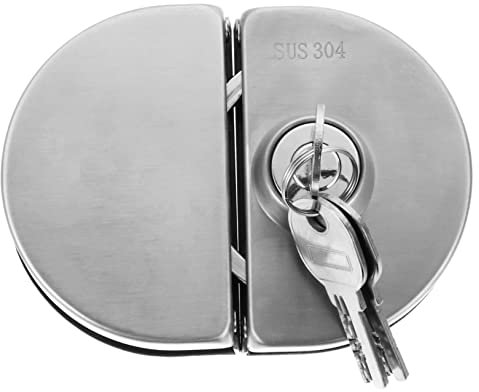 Yardenfun Serrure Inoxydable Pour Porte Verre Système De Verrouillage à Double Battant Installation Facile Idéale Pour Balcons Bureaux Et Commerces Avec Clés