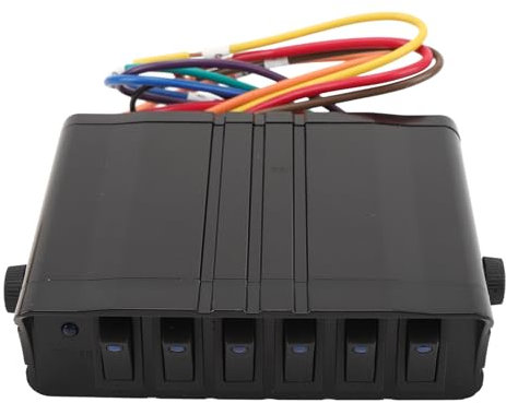 Kippschalter-Panel-Box, 6-Gang-Wippschalter-Panel-Box, DC12 V, 40 A, Blaues Licht, für Automobile, Autos, Fahrzeuge, Boote, SUVs, Idealer Ersatz für Umbauten, Reparaturen und