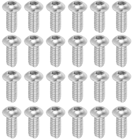 PATIKIL Viti a Testa Bombata con Esagono Incassato 1/4-20x5/8 20pz | Bulloni Testa Cilindrica Esagono Incassato Viti, Acciaio Inossidabile 304, Completamente Filettatura, Completa Fine UNC