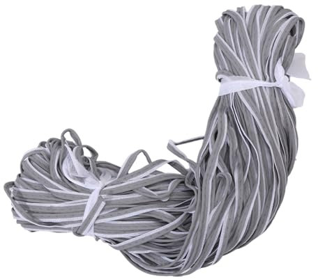 CHGCRAFT 110 Yards Silber reflektierende Piping Stoff Streifen 1/4 Zoll reflektierende Baumwolle Bänder Kleidung Nähen Trim für Kleidung Stoff Streifen Einfassung Geflecht Trim nähen