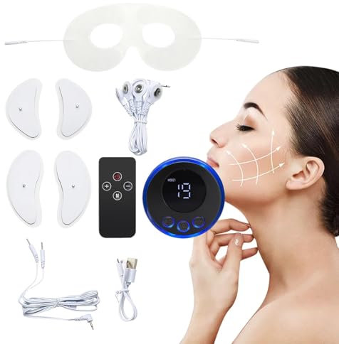 Dispositivo facciale a microcorrente - Dispositivo EMS per il lifting del viso, massaggiatore facciale elettrico | 8 modalità di massaggio Strumento di bellezza EMS Massaggiatore facciale a microcorr