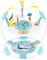 COSTWAY Baby Jumper, Height Adjustable Infant Activity Center with 360° Rotary Seat, Music, Lights, Removable Foot Pad, Interactive Toys, for Ages 6 Months + (Light Blue)
