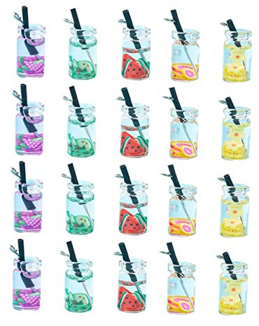 VILLCASE 20 Stücke Gemischte Charms Mini Getränke Flasche Schmuck Handwerk Machen Zubehör