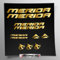 Aufkleber-Set kompatibel mit Rahmen Merida MTB Mountainbike und Helm | Decals Aufkleber für Fahrrad Schriftzug Logos | Stickersland® (Gold glänzend metallisch)