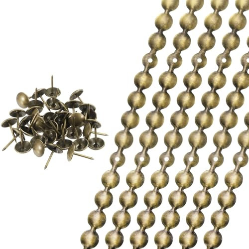 sourcing map 6 Pcs Upholstery Tacks Strips, 3.28ft Decorative Nails Strips D11mm Glossy Nail Trims for Furniture Sofa Headboard Chair DIY Crafts with Upholstery Nails, Bronze