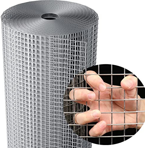 Grillage métallique carré de 1,27 cm (1/2 po) en acier inoxydable soudé, pour clôture de jardin, poulailler, enclos, clôture temporaire, facile à découper (dimensions : 1 m x 1 m (39 po x 3,2 ft