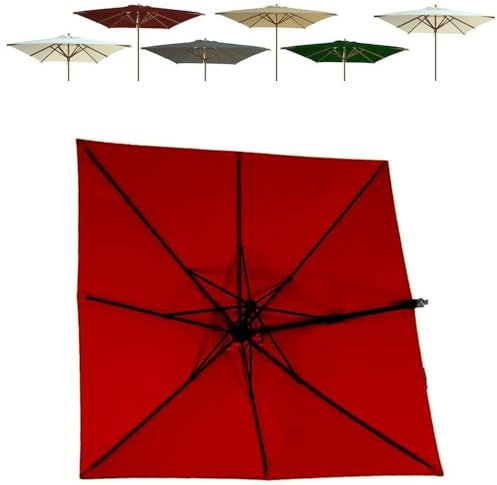 ZYXQQJ Telo di Ricambio per Offset/Ombrello 3m Baldacchino di Ricambio per Ombrellone Quadrato Copertura di Ricambio per Ombrellone da Mercato Esterno(Burgundy,4x3m/13x9.8ft)