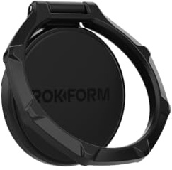 ROKFORM Sport Ring Grip and Stand, V2, RokLock Twist Lock (Black) | Easy Twist On & Off, Aluminum, Magnetic, Adjustable View, Specially Designed for Rokform Rugged & Crystal Cases