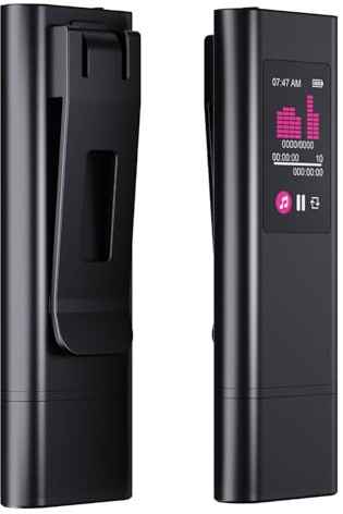 Cuifati Digital Voice Recorder With Playback, Wearable Audio Recording Device With Back Clamp, Portable Voice Recorder Lightweight for Lectures Meetings (128G)