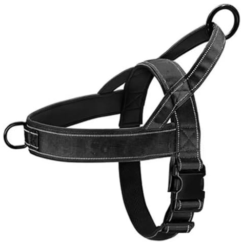 Gosera Nylon Dog Harness No Pull Pet Harness with Handle Reflective Training Harness for Small Medium Large Dog Easy Install, M-B