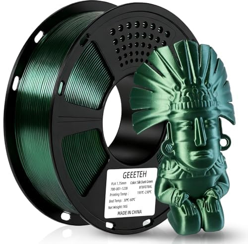 GEEETECH PLA Filament 1,75mm Silk Dunkelgrün, 3D Drucker Filament PLA 1kg Spool