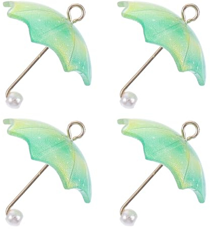 MAGICLULU Kleiner Regenschirm Anhänger 4 Stück aus Acryl Bunte Selbstgemacht Ohrhänger Zubehör für Damen Kreative Schmuckherstellung Handgefertigte Ohrschmuck Bastelmaterial