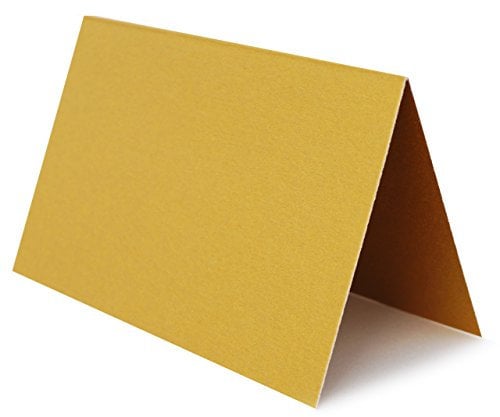 25 Tischkarten zum selbst Beschriften - Gold Metallic Grammatur: 240 g/m² - 100 x 60 mm 10 x 6 cm