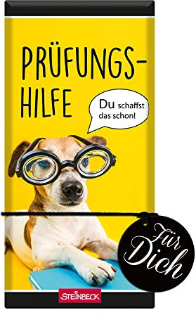 Prüfung Schokolade Geschenk STEINBECK Vollmilch 100g Lernstress Schokoladentafel Prüfungshilfe Nervennahrung zum naschen Abitur Studium Examen Lernen Schule Mitgebsel Führerschein