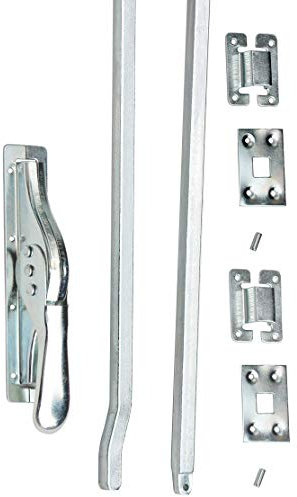 1 Set Tortreibriegel Torverschluss Türtreibriegel Stangen 2140 mm Silber Verz.