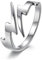 IMINI Doppelter Lightning Ring für Männer Frauen Mädchen Edelstahl Modisch Finger Band Punk Einzigartig Verstellbar Verlobungs Ring Schmuck