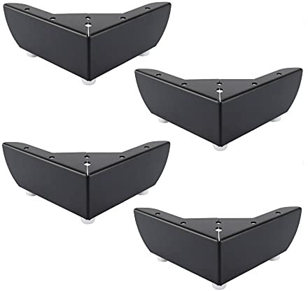 LIKERAINY Metall Beine Tischbeine Möbelfüße 50mm für Schränke Möbel Küche Füße Arbeitsplatte Schreibtisch Frühstück Sofa Bar Schreibtischfüße Schwarz 4er Set