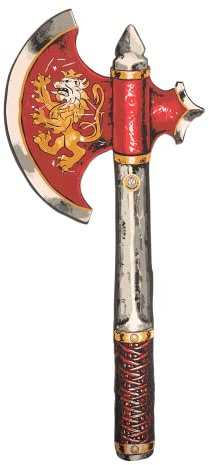 Liontouch - Hache de Chevalier Noble pour Garçons, Rouge - Age 3-8 Ans | Jouet en Mousse Durable pour Enfants à Décoration Lion Doré | Accessoire d'Arme Sûre pour Costumes de Chevalier et Déguisement