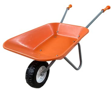 ASC Carriola per bambini, colore arancione/grigio, giocattolo, gioco, fattoria, giardinaggio