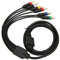 Hoopoocolor Cordon de câble Composite RGB RGBS, Câble AV Composant Stable et Souple Haute Flexibilité avec 4 têtes BNC pour NGC, pour N64, pour SFC, pour Console de Jeu Snes