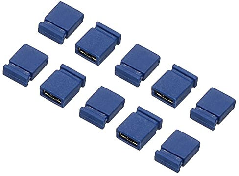 sourcing map 2,54mm Geschlossen Kurzschluss Kappe Jumperkappe Pinanschluss Block Anschluss, Blau 40 Stück