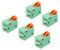 sourcing map 5 Packungen PCB Federklemme Blockanschluss KF141V 150V 2A 2.54mm 2 Positionen für Leiterplatten Elektronik Computer