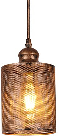 AIRTWESD Industrial vintage Metall Käfig Hängelampe E27 Deckenleuchte LED Kronleuchter Wohnzimmer Hängeleuchte Kreative Leuchte Retro lampenschirm (ohne Glühbirne)